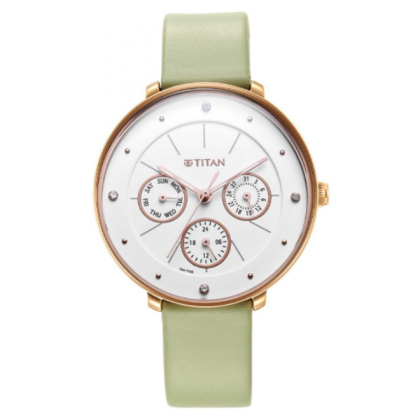 Titan Neo 2651WL09 White Dial Leather Strap Quartz Women's Watch 
